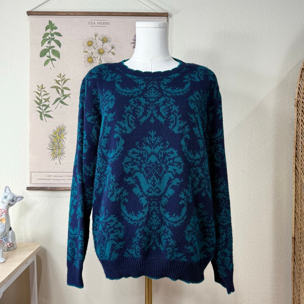 Vintage 80s 90s Sweater Coastal Grandma Retro Whimsigoth Fairy Grunge Whimsy M